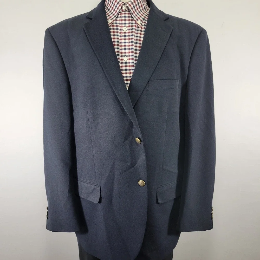Dockers Men's Sport‎ Coat Blazer Two Button Deep Navy Polyester Size 48R